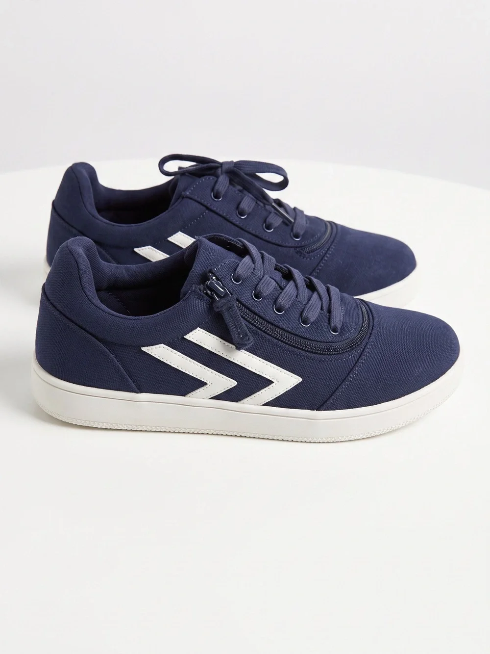 Billy Men's Navy Casual Lace-Up Sneakers with White Chevron